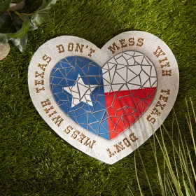 Texas Proud Stepping Stone - Don't Mess with Texas Heart Flag > Decorative Garden Flag for Texas Pride
