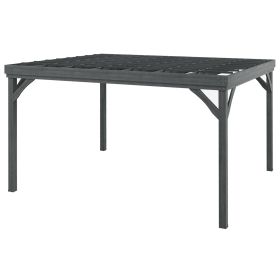 10' x 12' Outdoor Wood Pergola Gazebo Grape Trellis with Stable Structure and Concrete Anchors, Gray