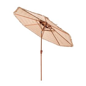 VEVOR Tiki Umbrella, 9 ft Thatched Patio Umbrella with Tilt, 2-Tier Hawaiian Style Beach Parasol with PP Thatch and 8 Metal Ribs