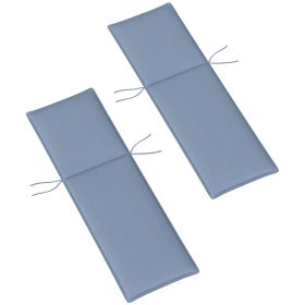 Foldable Chaise Lounge Cushion Set of 2, Outdoor Lounge Chair Cushion Set, UPF50+ 200gsm Fabric, 76" x 23", Blue