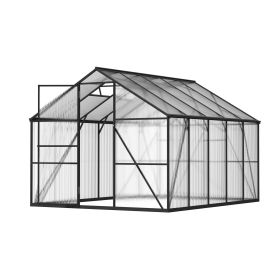 VEVOR 8 x 10 FT Polycarbonate Greenhouse, Heavy Duty Outdoor Green House with Adjustable Vents & Push-Pull Lockable Door, Quick Setup
