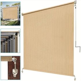 Outdoor Sun Shade Screen for Patio Gazebo Porch Cordless Roll Up Design UV Protection Roller Blind for Deck Balcony Backyard Garden Pergola Priva