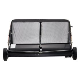 VEVOR 52 in Tow Behind Lawn Sweeper, 26 cu.ft. Large Yard Sweeper, Adjustable Sweeping Height, Heavy Duty Leaf & Grass Collector with Dumping Rop