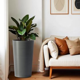 2 Pack Tall 21.7 in Planters for Outdoor Plants Modern Tall Square Planter Box Indoor Outdoor Porch Patio Flower Pot Modern Big Tapered Matte Tre