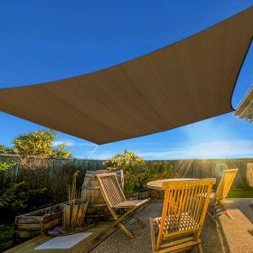 XISHAN 16'X20' Mocha,Rust Red,Sand HDPE Sunshade Sail, 160 Grams (Option: 16X20ft-Mocha)