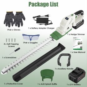 20in Cordless Hedge Trimmer For Spring Garden 21V Handheld Bush Trimmer Electric Grass Shrub Trimmer With Dual Action Blades 0.6in Cutting Diamet (Option: Trimmer)