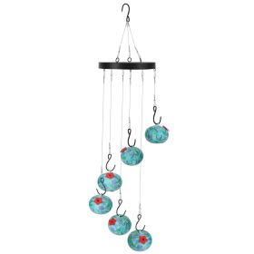 1Pc Wind Chimes Humming Bird Feeder Ant And Bee Proof Outdoor Hanging Hummingbird Feeder For Viewing Decoration For Garden Patio Yard Balcony (Option: Blue)
