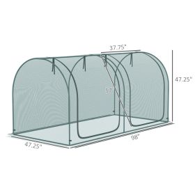 Crop Cage, Plant Protection Tent With Two Zippered Doors, Storage Bag And 4 Ground Stakes, For Garden, Yard, Lawn, Green (Option: Dark Green)