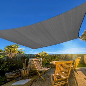 XISHAN 16'X16'Dark Grey,Sand,Light Grey,Cream HDPE Sunshade Sail, 160 Grams (Option: 16X16ft-Dark Grey)