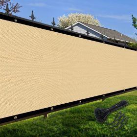 Artpuch Privacy Fence Screen Sand Customized Outdoor Mesh Panels for Backyard, Balcony,Patio,Construction Site with Zip Ties (Color: Sand, size: 4x171 ft)