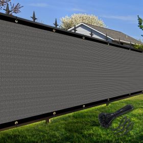 Artpuch Privacy Fence Screen Dark Grey Customized Outdoor Mesh Panels for Backyard, Balcony,Patio,Construction Site with Zip Ties (Color: Dark Grey, size: 3x131 ft)