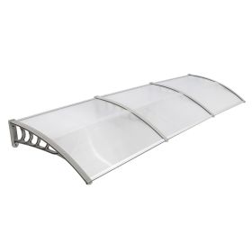 Window Awning Door Canopy 120x38inch, Polycarbonate Cover Front Door Outdoor Patio Awning Canopy UV Rain Snow Sunlight Protection Hollow Sheet, C (Option: Grey)